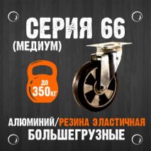 Серия 66 (Медиум) Колеса и ролики большегрузные Алюминий - Резина Эластичная